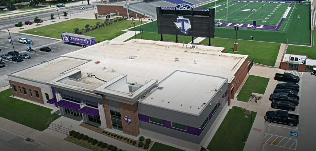 Educational facility roofing project completed by King of Texas commercial roofing contractor